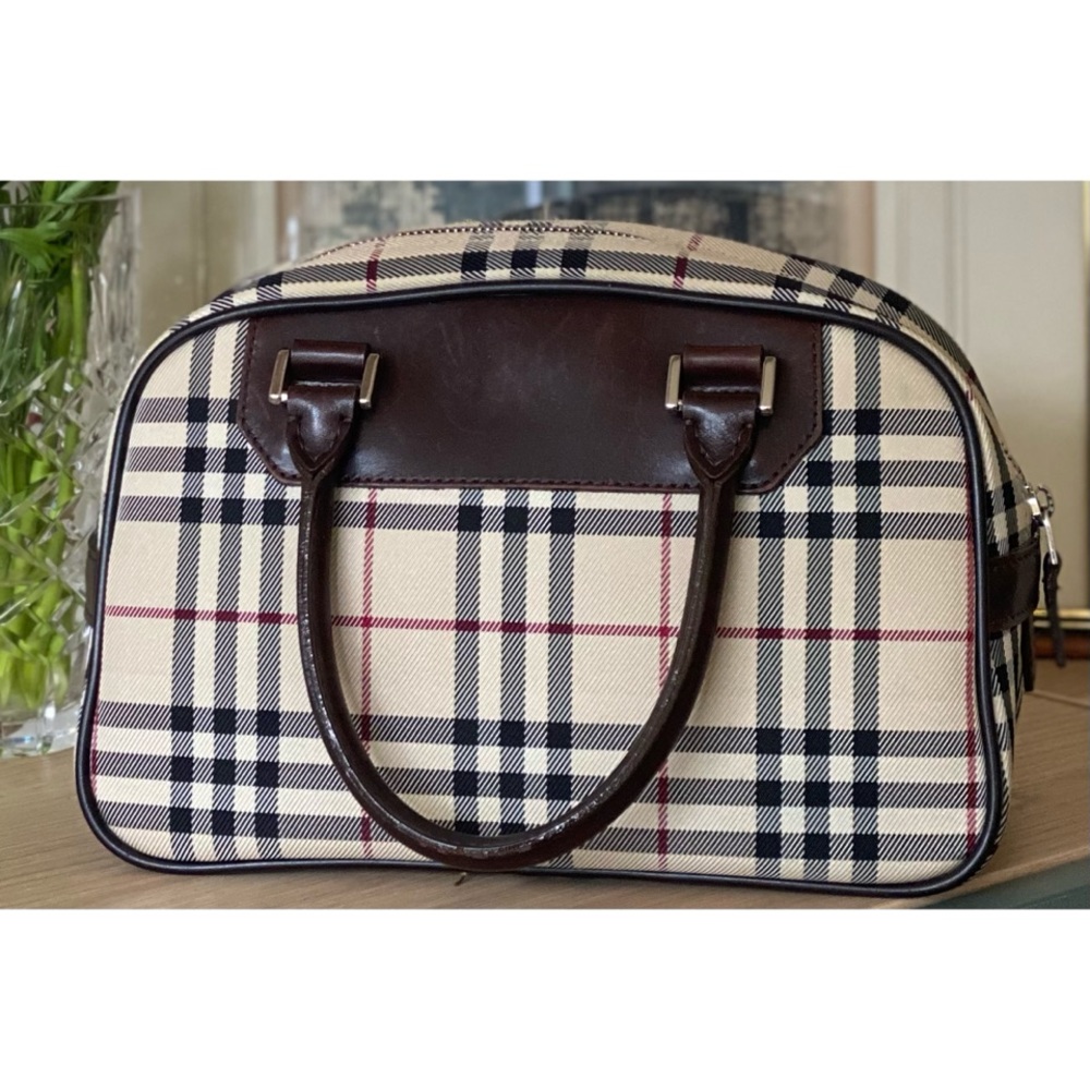Burberry Vintage Nova Check Leather & Canvas Handbag - Picture 6 of 13